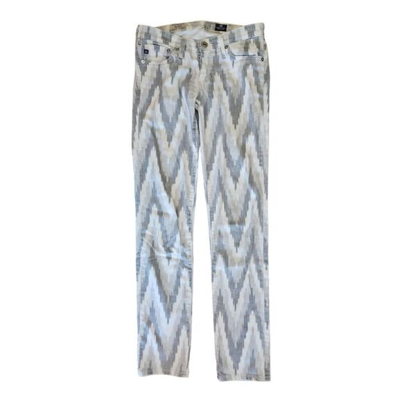 AG Adriano Goldschmied The Stilt Cigarette Leg Ikat Printed Jeans Size 25 - Picture 2 of 6